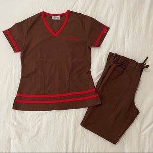 Reina Brown Medical/Nurse Scrubs Set